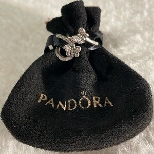 Pandora 925s Butterfly Ring with Crystal Accents